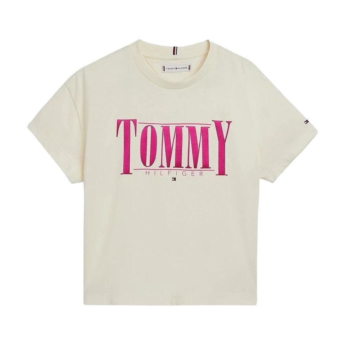 tekstylia Dziewczynka T-shirty i Koszulki polo Tommy Hilfiger  Biały