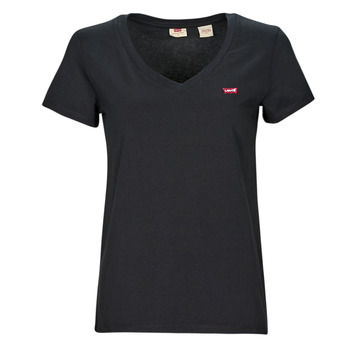 tekstylia Damskie T-shirty z krótkim rękawem Levi's PERFECT VNECK Czarny