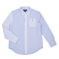 tekstylia Chłopiec Koszule z długim rękawem Polo Ralph Lauren LS3BDPPPKT-SHIRTS-SPORT SHIRT Niebieski / Ciel / Biały