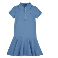 tekstylia Dziewczynka Sukienki krótkie Polo Ralph Lauren SS POLO DRES-DRESSES-KNIT Niebieski