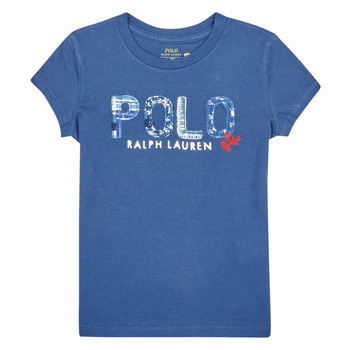 tekstylia Dziewczynka T-shirty z krótkim rękawem Polo Ralph Lauren SS POLO TEE-KNIT SHIRTS-T-SHIRT Niebieski
