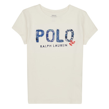 tekstylia Dziewczynka T-shirty z krótkim rękawem Polo Ralph Lauren SS POLO TEE-KNIT SHIRTS-T-SHIRT Biały