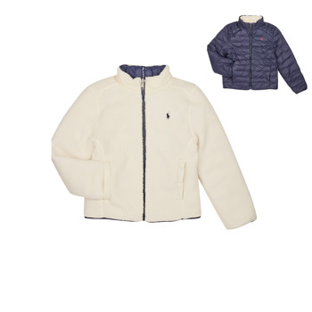 tekstylia Chłopiec Kurtki pikowane Polo Ralph Lauren DIVERSIONJKT-OUTERWEAR-COAT Marine / Biały