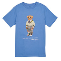 tekstylia Dziewczynka T-shirty z krótkim rękawem Polo Ralph Lauren SS CN-KNIT SHIRTS Niebieski