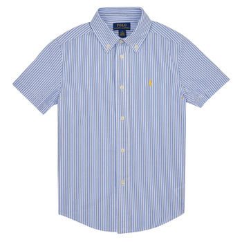 tekstylia Chłopiec Koszule z krótkim rękawem Polo Ralph Lauren CLBDPPCSS-SHIRTS-SPORT SHIRT Niebieski / Biały