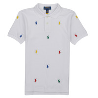 tekstylia Chłopiec Koszulki polo z krótkim rękawem Polo Ralph Lauren SSKCM2-KNIT SHIRTS-POLO SHIRT Biały