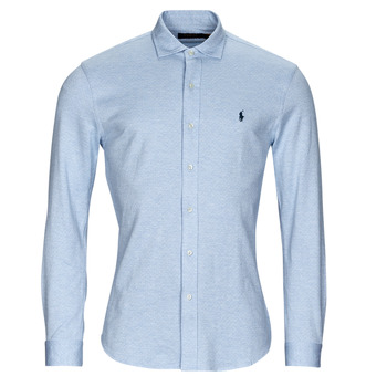 tekstylia Męskie Koszule z długim rękawem Polo Ralph Lauren CHEMISE COUPE DROITE Niebieski / Ciel / Biały