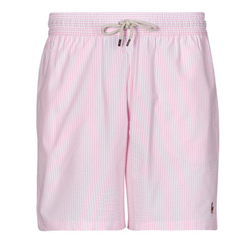 tekstylia Męskie Kostiumy / Szorty kąpielowe Polo Ralph Lauren MAILLOT DE BAIN A RAYURES EN COTON MELANGE Różowy / Biały / Carmel / Pink