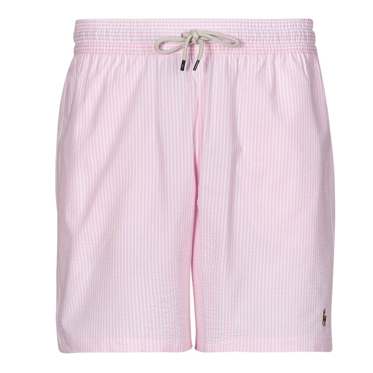 tekstylia Męskie Kostiumy / Szorty kąpielowe Polo Ralph Lauren MAILLOT DE BAIN A RAYURES EN COTON MELANGE Różowy / Biały / Carmel / Pink