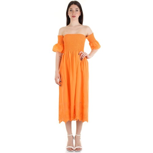 tekstylia Damskie Sukienki długie Yes Zee A431-EK00 Pomarańczowy