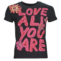 tekstylia Damskie T-shirty z krótkim rękawem Desigual TS_LOVE ALL YOU ARE Czarny / Wielokolorowy