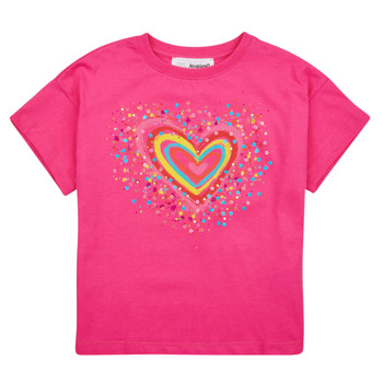 tekstylia Dziewczynka T-shirty z krótkim rękawem Desigual TS_HEART Różowy