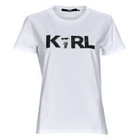 tekstylia Damskie T-shirty z krótkim rękawem Karl Lagerfeld IKONIK 2.0 KARL LOGO T-SHIRT Biały
