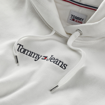 Tommy Jeans Reg Serif Linear Hoodie Biały
