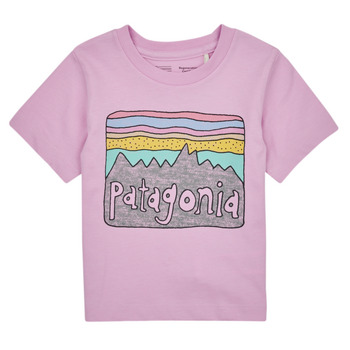 tekstylia Dziecko T-shirty z krótkim rękawem Patagonia Baby Regenerative Organic Certified Cotton Fitz Roy Skies T- Liliowy