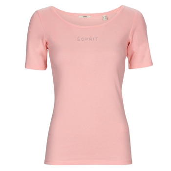 tekstylia Damskie T-shirty z krótkim rękawem Esprit tee Różowy
