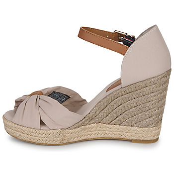 Tommy Hilfiger BASIC OPEN TOE HIGH WEDGE Beżowy