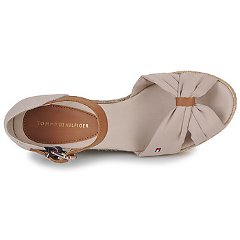 Tommy Hilfiger BASIC OPEN TOE HIGH WEDGE Beżowy
