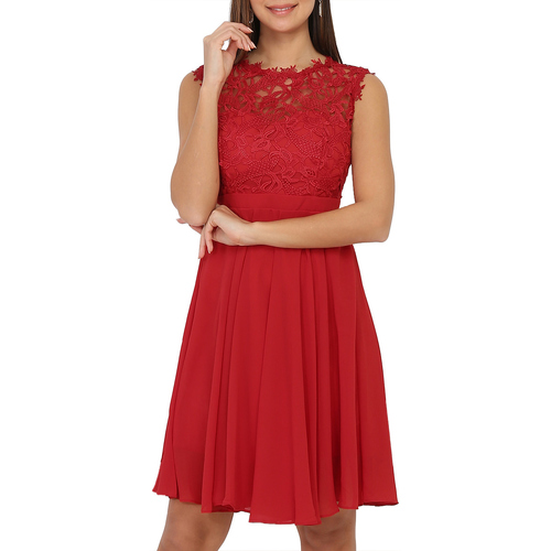 tekstylia Damskie Sukienki La Modeuse 19313_P54305 Czerwony