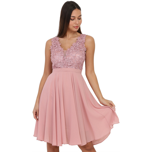 tekstylia Damskie Sukienki La Modeuse 19492_P54768 Różowy
