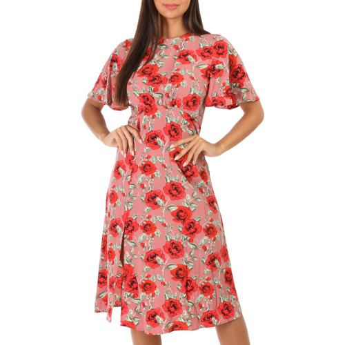 tekstylia Damskie Sukienki La Modeuse 19558_P54909 Różowy