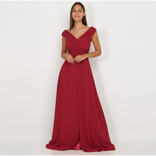 tekstylia Damskie Sukienki La Modeuse 19632_P55090 Czerwony