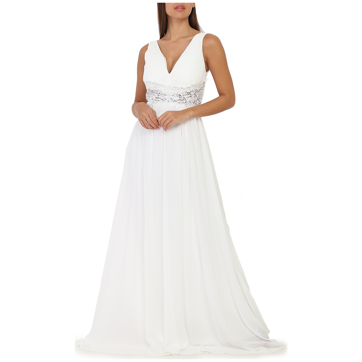 tekstylia Damskie Sukienki La Modeuse 58748_P135449 Biały