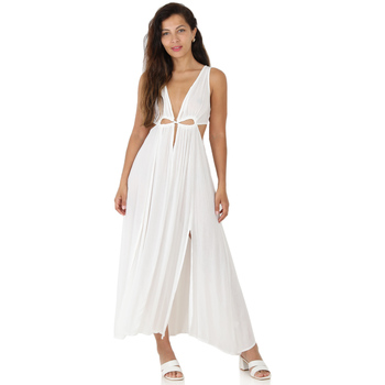 tekstylia Damskie Sukienki La Modeuse 58801_P135565 Biały