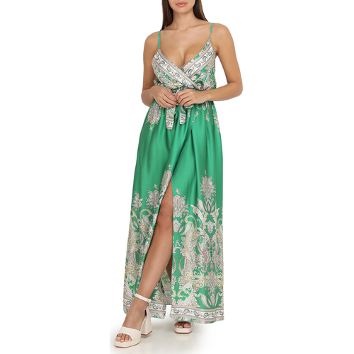 tekstylia Damskie Sukienki La Modeuse 58805_P135570 Zielony