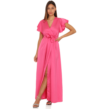 tekstylia Damskie Sukienki La Modeuse 61382_P140039 Różowy
