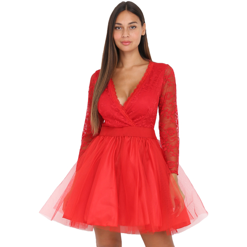 tekstylia Damskie Sukienki La Modeuse 61985_P141504 Czerwony