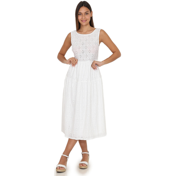 tekstylia Damskie Sukienki La Modeuse 63111_P143320 Biały