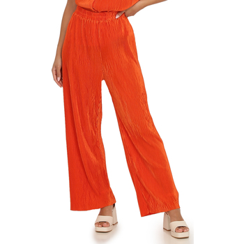 tekstylia Damskie Spodnie La Modeuse 63233_P143743 Pomarańczowy