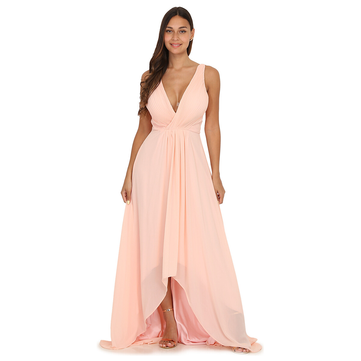 tekstylia Damskie Sukienki La Modeuse 63452_P144322 Różowy