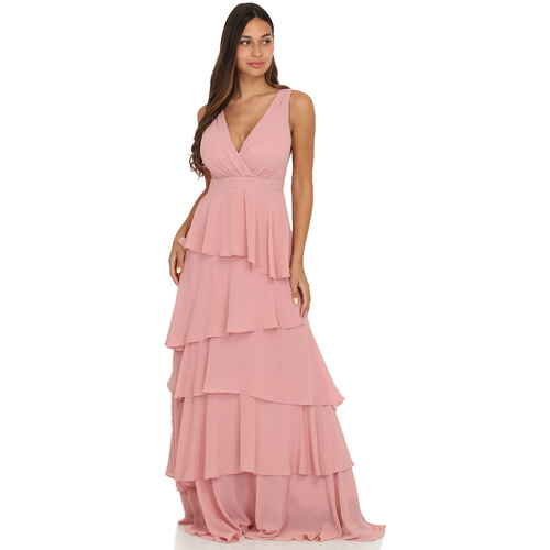 tekstylia Damskie Sukienki La Modeuse 63463_P144355 Różowy