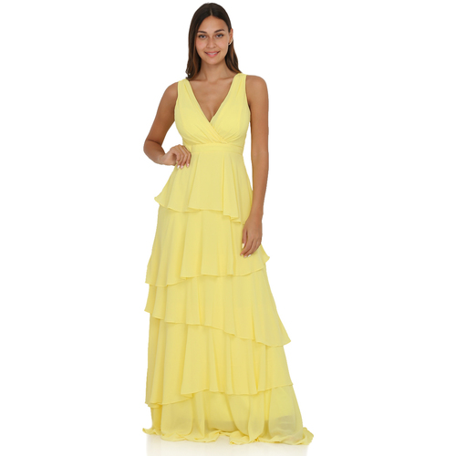 tekstylia Damskie Sukienki La Modeuse 63468_P144370 Żółty