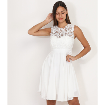 tekstylia Damskie Sukienki La Modeuse 19360_P54413 Biały
