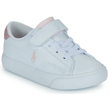 Buty Dziewczynka Trampki niskie Polo Ralph Lauren THERON V PS Biały / Różowy
