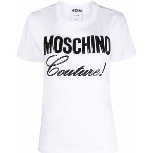 tekstylia Damskie T-shirty i Koszulki polo Moschino A07065441 2001 Biały