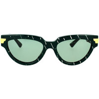 Zegarki & Biżuteria  Damskie okulary przeciwsłoneczne Bottega Veneta Occhiali da Sole  BV1035S 004 Kaki
