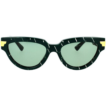 Zegarki & Biżuteria  Damskie okulary przeciwsłoneczne Bottega Veneta Occhiali da Sole  BV1035S 004 Zielony