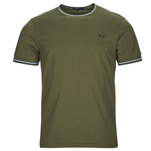 tekstylia Męskie T-shirty z krótkim rękawem Fred Perry TWIN TIPPED T-SHIRT Kaki