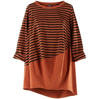 tekstylia Damskie Bluzy Wendy Trendy Top 220847 - Orange/Black Pomarańczowy