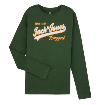 tekstylia Chłopiec T-shirty z długim rękawem Jack & Jones JJELOGO TEE LS ONECK 2 COL JNR Zielony