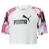 tekstylia Dziewczynka T-shirty z krótkim rękawem Puma G ESS+ ART RAGLAN TEE Biały