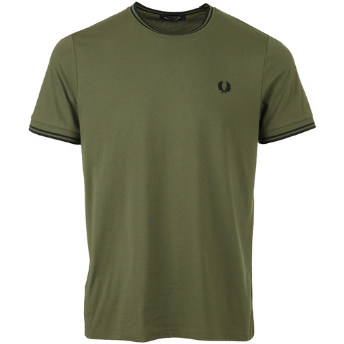 tekstylia Męskie T-shirty z krótkim rękawem Fred Perry Twin Tipped Zielony