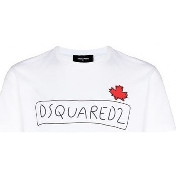 tekstylia Męskie T-shirty i Koszulki polo Dsquared T SHIRT LOGO SUPERCREWDSQUARED S71GD1130 Biały