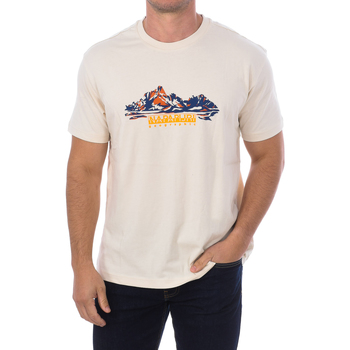 tekstylia Męskie T-shirty z krótkim rękawem Napapijri NP0A4GM1-NS5 Biały