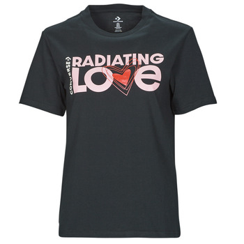 tekstylia Damskie T-shirty z krótkim rękawem Converse RADIATING LOVE SS CLASSIC GRAPHIC Czarny