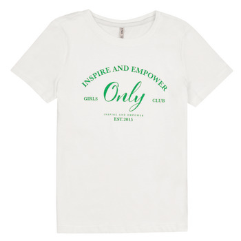 tekstylia Dziewczynka T-shirty z krótkim rękawem Only KOGWENDY S/S LOGO TOP BOX CP JRS Biały